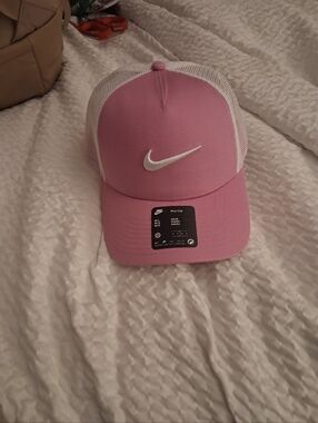 Nike Pink and White Mesh Swoosh Cap